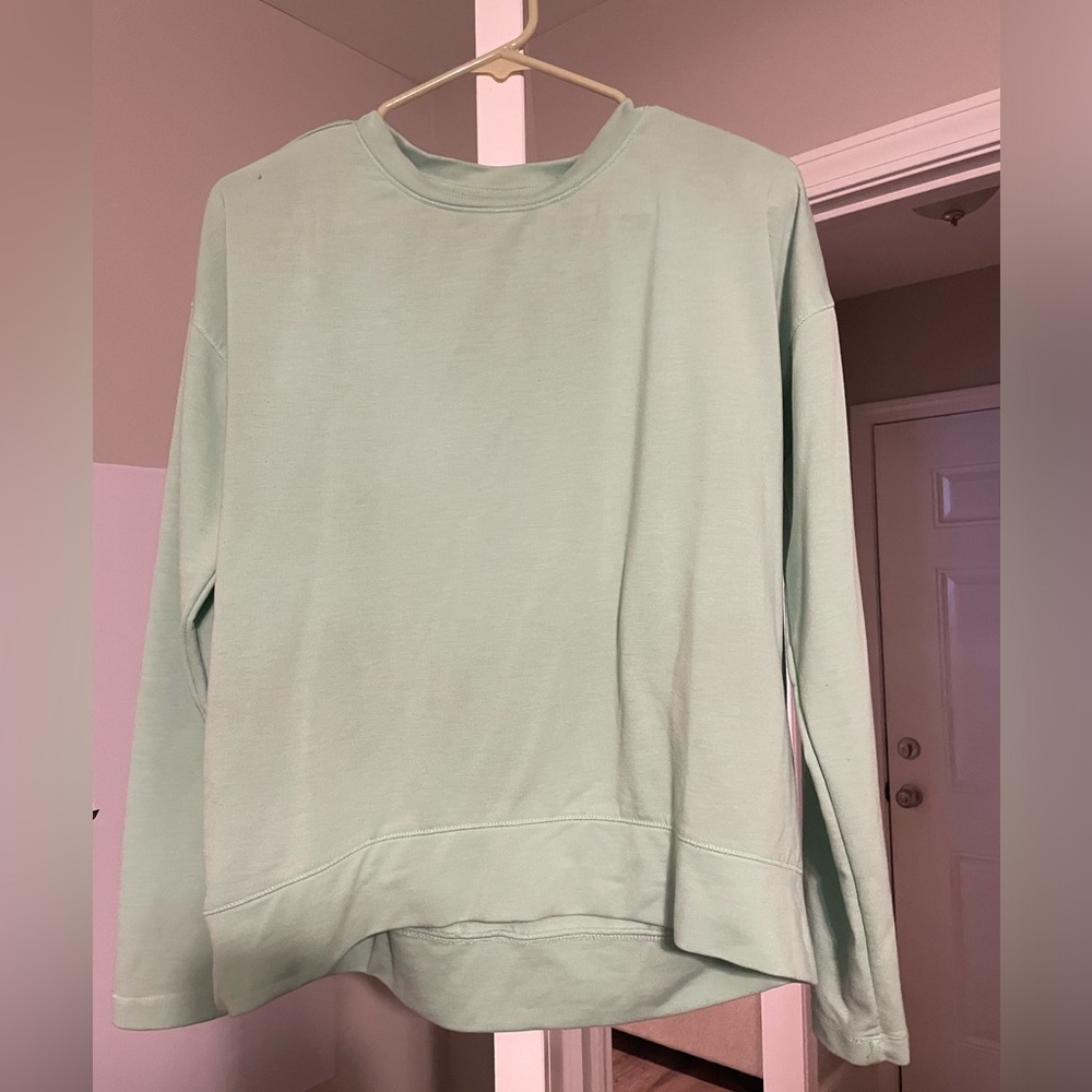 Mint Green Crew Neck Long Sleeve Sweatshirt